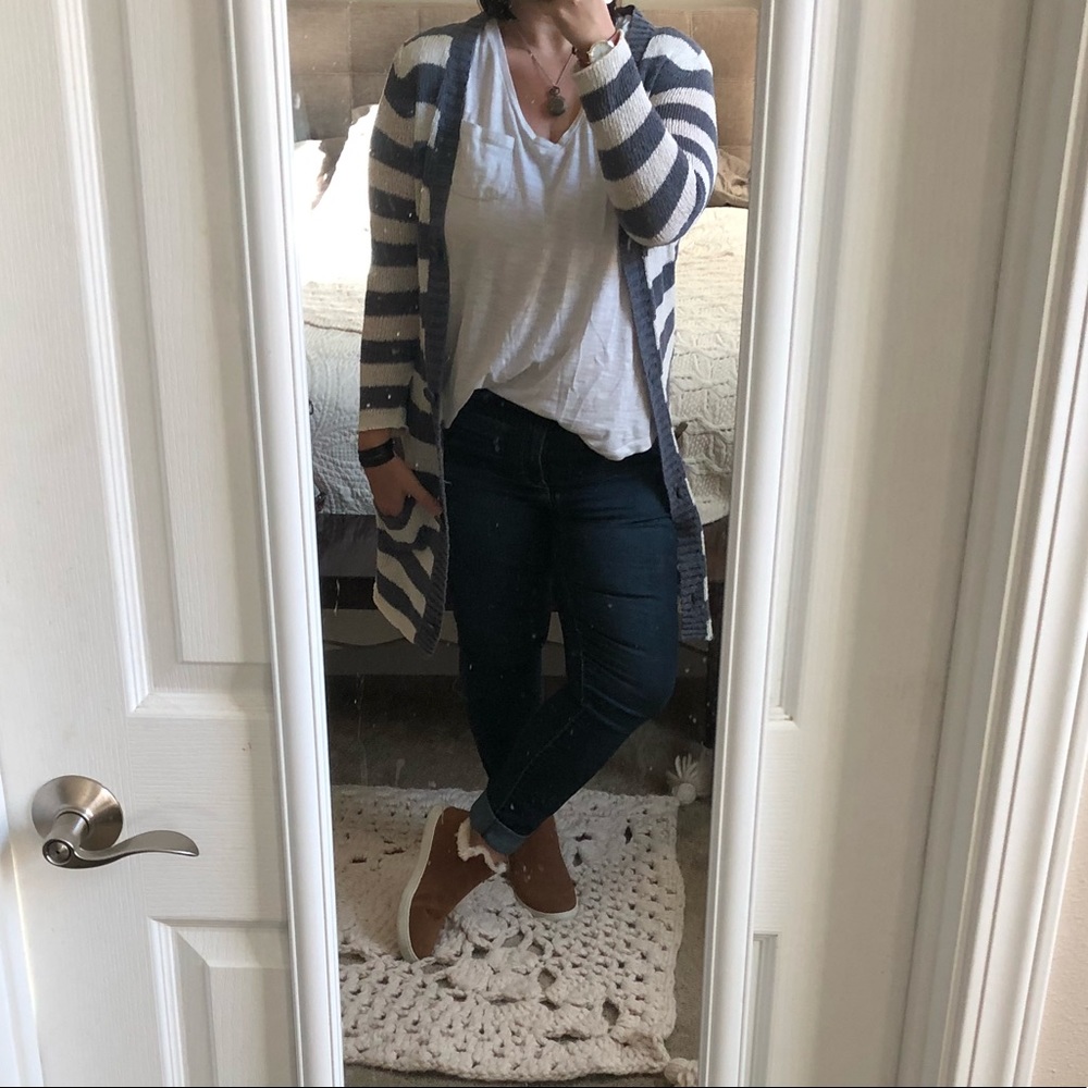 Mossimo Striped Cotton Cardigan (M)